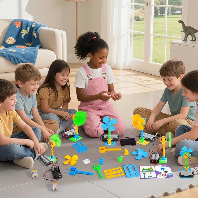 STEM Kits - 8 Bulk Circuit Science Kits for Kids Classroom Gifts Crafts | STEM Toys Science Experiment, Engineering Activities Boys Girls Grades 2-5, STEAM Project Electric Fans for School Party Gift