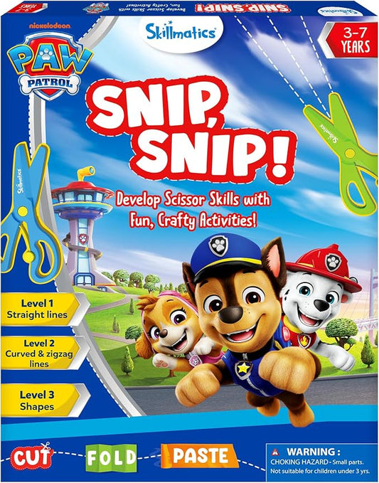 Skillmatics Snip Snip PAW Patrol, Scissor Skills, Felt Craft, Gift for Kids | Cutting Activity Book for Preschool, Safety Scissors, Fine Motor Skills, Screen-Free, Learning Toy, Toddlers, Ages 3, 4, 5