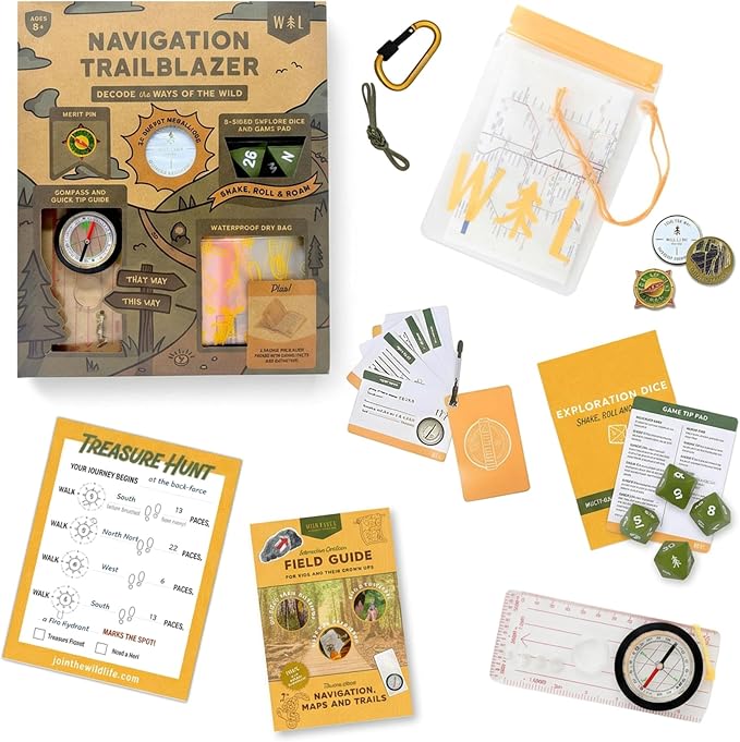 Navigation Trailblazer Adventure Kit New | Includes a map skills guide and waterproof dry bag, a STEM toy set for wayfinding skills, fun for adults and Kids ages 8+