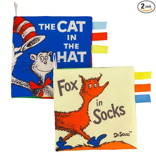 Infantino Soft Activity Books Dr. Seuss Cat in the Hat & Fox Socks, 2-Pack