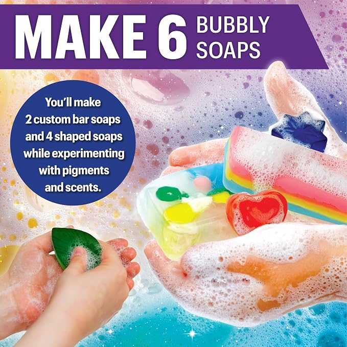 NOVA Soap Experiment Lab by MindWare Science Kit | Hands-on experiments kids set up and run themselves. Includes 2 bar soap molds and 2 beakers. Ages 8+.