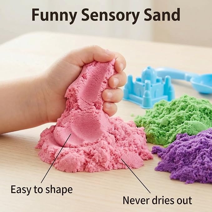 AGENTLAN Unicorn Sensory Bin,Sensory Sand Kit, Gift for Girls Ages 3-8 | Unicorn toys, sensory toys with portable sand box, indoor outdoor kits for girls and boys