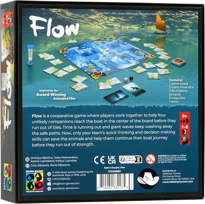 Flow Cooperative Board Game – Strategy Game for 1–4 Players Ages 8+ | Work together in Flow to overcome challenges in an exciting cooperative adventure.