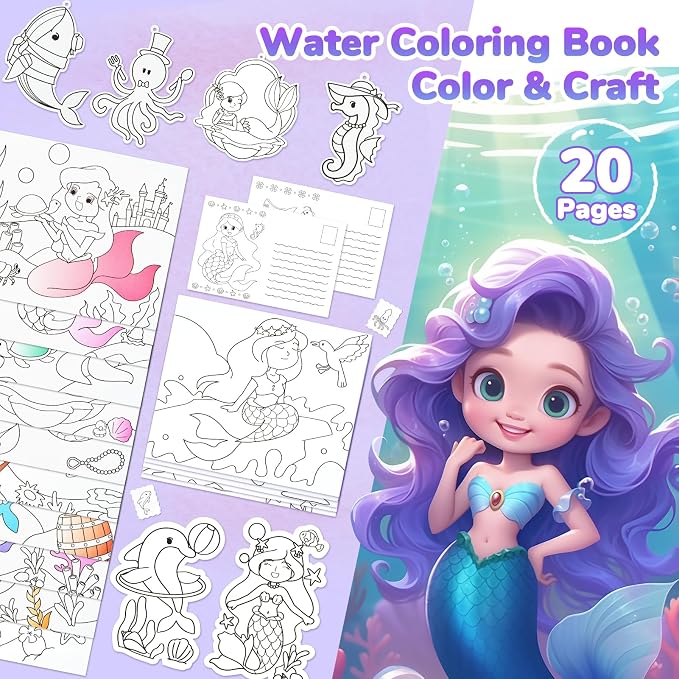 JoyCat Paint with Water Coloring Books for Toddlers (Underwater World) | Watercolor Painting Set for Kids Ages 3-5 & 4-8, Arts & Crafts Drawing Activity Travel Toy, Birthday Gifts for Boys & Girls