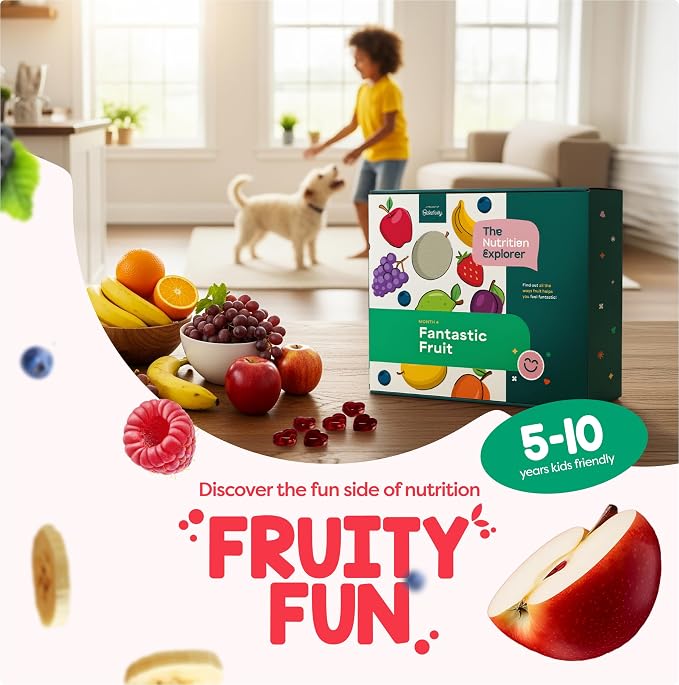 Baketivity Fantastic Fruit STEM Nutrition Kit Birthday Gift for Kids | Create DIY Fruit Gummies with Recipes, Crafts, and Educational Food Science Activities for Curious Young Learners