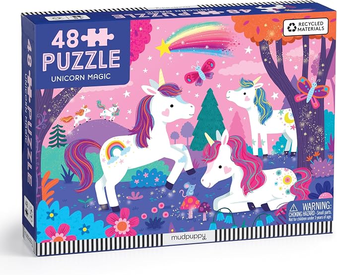 Mudpuppy Unicorn Magic – 48 Piece Puzzle with Colorful and Fun Illustrations of Unicorns for Children Ages 3 and Up