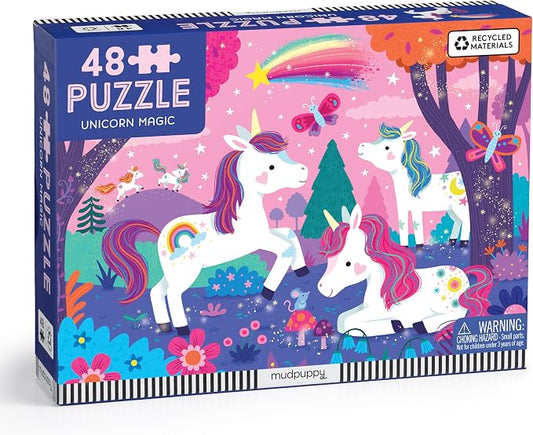 Mudpuppy Unicorn Magic – 48 Piece Puzzle with Colorful and Fun Illustrations of Unicorns for Children Ages 3 and Up