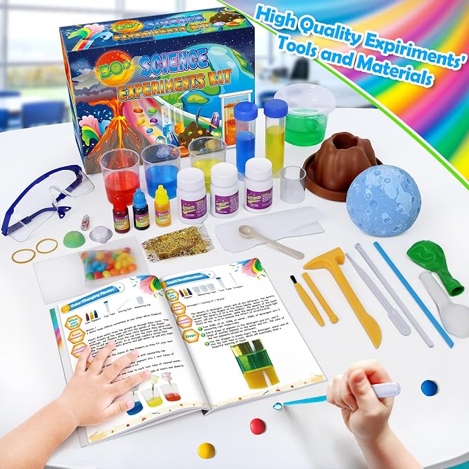 UNGLINGA 50+ Science Lab Experiments Kit for Kids, STEM Activities | Educational Scientist Toys Gifts for Boys Girls Chemistry Set, Gemstone, Volcano Eruption
