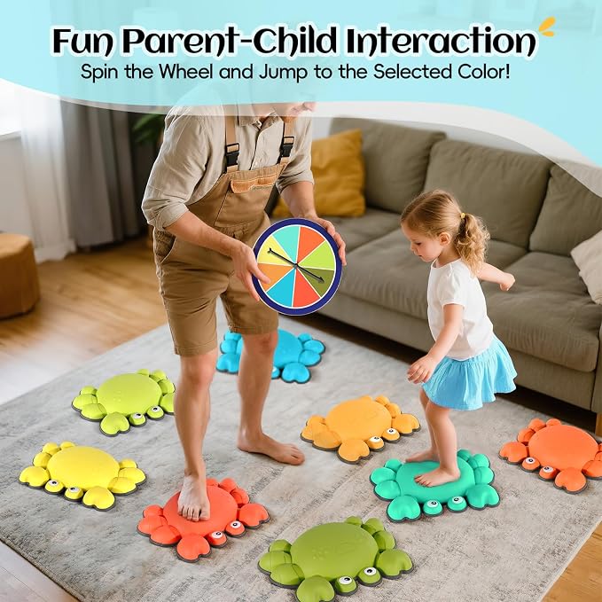TOPNEW Stepping Stones for Kids, Non-Slip Balance Stepping Stones for Promoting Children's Coordination Skills, Toddler Stepping Stones Obstacle Course for Kids Age 3 4 5 6 7+