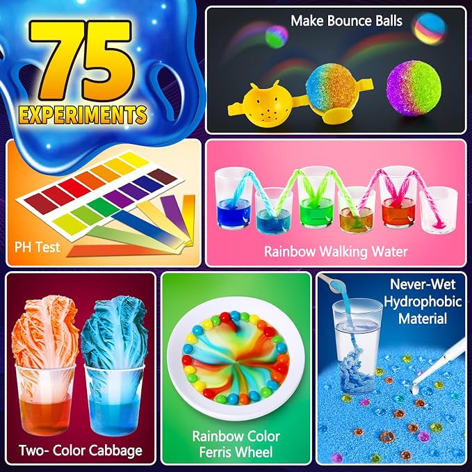 75 Experiments Science Kit for Kids, Chemistry Set, S.T.E.M Toys | Educational Birthday Christmas Toys Gifts Idea for Boys and Girls