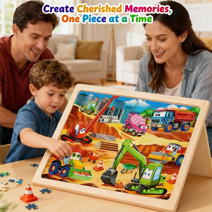Wooden Puzzles for Kids, Jigsaw Puzzles, Vehicle Theme Educational Gifts | 100% Wooden