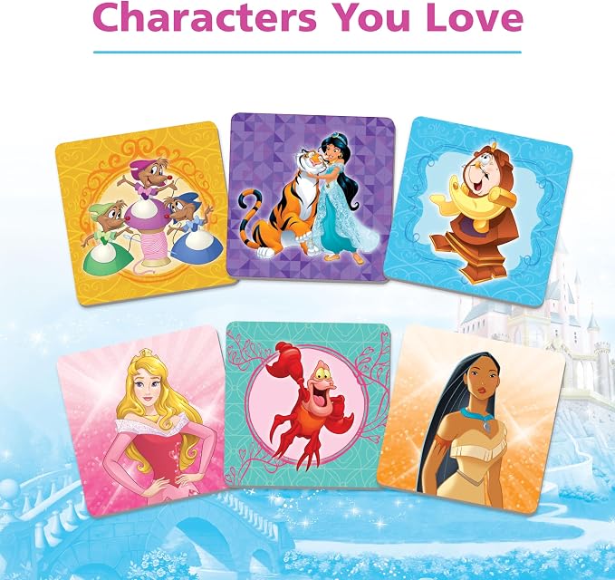 Wonder Forge Disney Princess Matching Game - Fun Memory Game for Kids Ages 3 and Up - Toddler Learning Toy Featuring Belle, Ariel, and Elsa and More Disney Princesses - Packaging May Vary