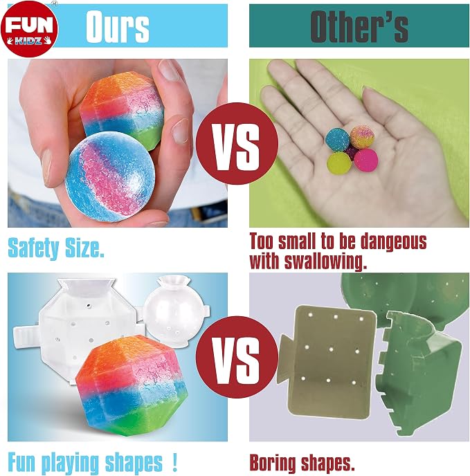 Big Bouncy Ball Kit for Kids, FunKidz DIY Ultimate Magic Bouncy Balls Making Kit Science Craft Projects Birthday Party Activities for Boys Girls Ages 6-12 Includes Tennis Size Ball Model and Powder