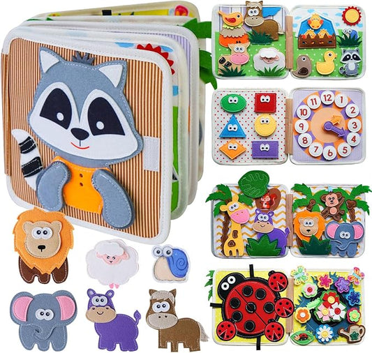 Busy Books for Toddlers 1-3, Montessori Toys, Sensory Activity Busy Boards | Toddler Toys, Felt Busy Books, Travel Toys for Boys and Girls, Gifts for Toddlers, Early Education Toys