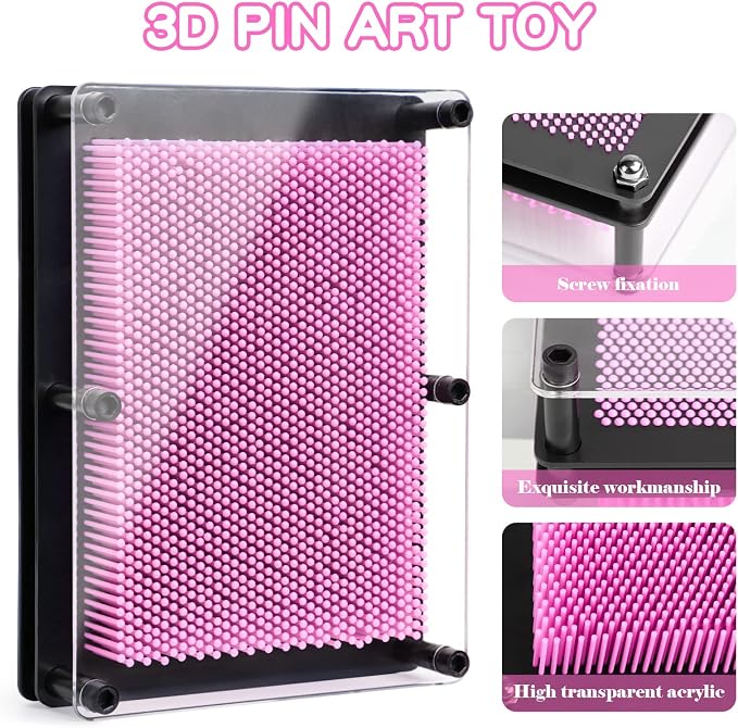 3D Pin Art Sensory Toys for Kids 5-7, Pin Art Board Impression Sensory Toys for Kids with Autism, Autism Gifts for Autistic Children Age 3, 4, 5, 6, 7, 8, 9, 10+ Years Old Boys Girls