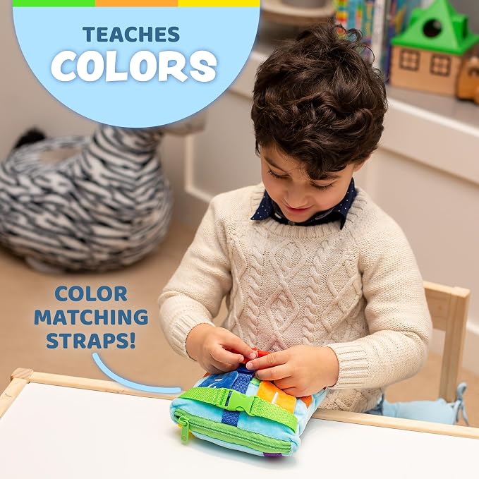 Buckle Toy, Bubbles Square, Learning Activity, Easy Travel Toy For Toddlers | Develop Motor Skills and Problem Solving, Travel Toy Perfect Car Travel Accessories for Long Trips
