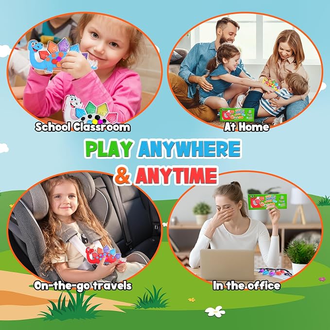 8Pcs Dinosaur Color Sorting Sensory Toys for Kids with Autism Toddler Toys for Airplane Travel Road Trip Montessori Toys Fine Motor Skills Easter Basket Stuffers Gifts for Kids Boys Girls