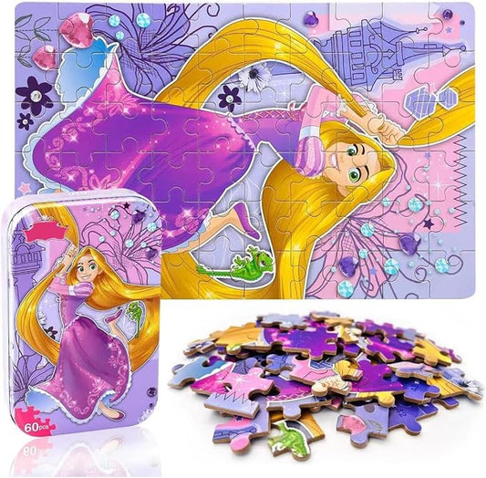 LELEMON Puzzles for Kids Ages 4-6, 60 Piece Puzzles for Kids Ages 3-5 | Cool Jigsaw Puzzles Kids Puzzles in a Metal Box,Educational Learning Puzzle Games Puzzle Toys Gifts for Girls and Boys