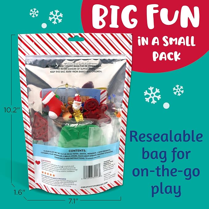 Creativity for Kids Sensory Pack: Christmas - Activities for Kids, Toddler Stocking Stuffers & Sensory Bin Filler, Travel Toys for Toddlers (Ages 3+)