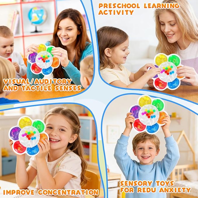 Christmas Color Sorting Sensory Toy for Toddlers 3-5 Years | Montessori Fine Motor Skills Development for Travel & Autism Learning Activity, Airplane, Classroom