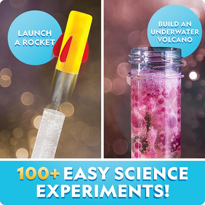 National Geographic Chemistry Set with 45 Experiments for Kids 8-12 | Volcano Eruption, Geyser and Rocket Activities, Hands-On Chemical Reactions, STEM Projects, Science Kit, Birthday Gift