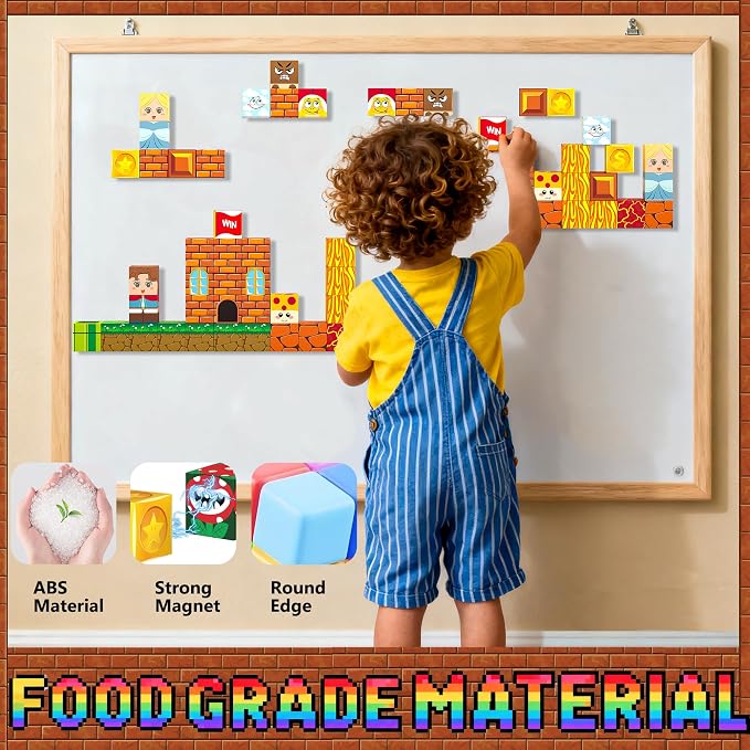Mini Magnetic Building Blocks Travel Set with Case, 45pcs Travel Toys | STEM Educational Sensory Toys, Travel Size Magnetic Blocks for Kids Ages 3-5 Boys Girls, Learning Gift for Boys Girls