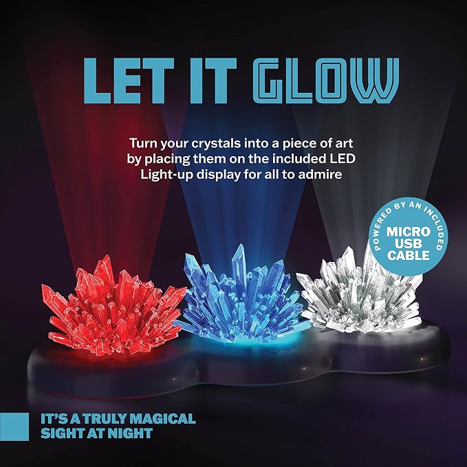 Light-up Crystal Growing Kit for Kids - Science Kits for Kids Age 8-12 - 6 7 8 9 10 Year Old Boy Birthday Gifts - Gifts for Girls - STEM Toys for 7 Year Old Boys, Experiment Crafts for Age 10-12 Years | 6 7 8 9 10 Year Old Boy Birthday Gifts - Gifts fo...