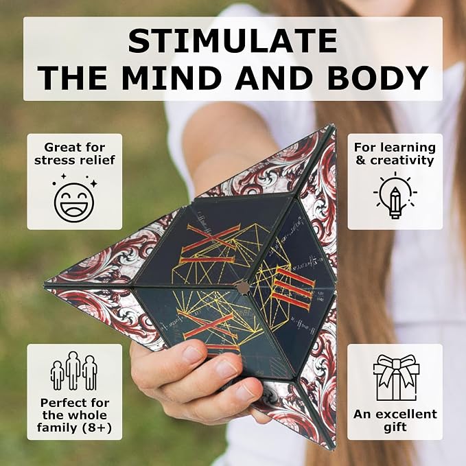 Shashibo DODECA Magnetic Puzzle Cube, Stress Relief Fidget Toy | 100+ Possible Shapes, Sensory Fidget Toy For Adults & Kids, Fun Shape Shifting Puzzle Box For All Ages