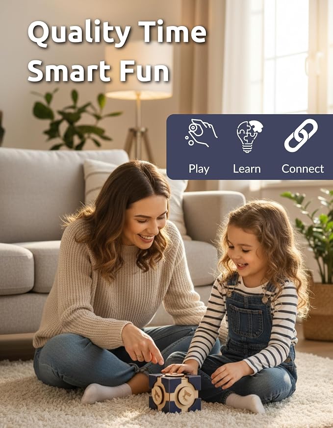 Brave Puzzle by Sharp Brain Zone – Wooden Mind Game, 3D Interlocking Brain Teaser, Logic Brain Teaser, Unique 3D Interlocking & Decorative Burr Puzzle
