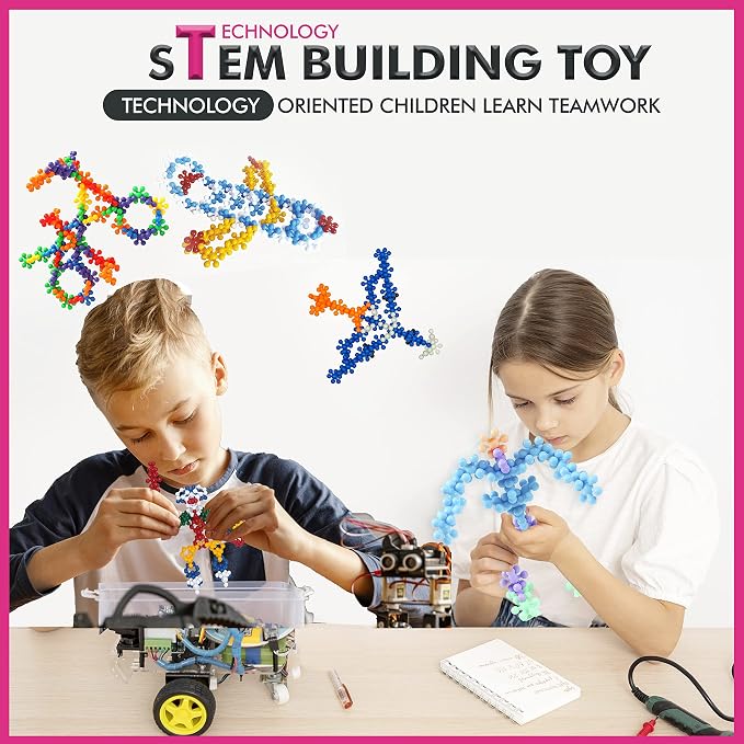 Curious 2 Learn 300pcs Pastel Building Blocks STEM Toy – Montessori Interlocking Discs Set for Kids 3+ | Educational Construction Set | Creative Gift for Girls & Boys | Safe, Durable & Colorful