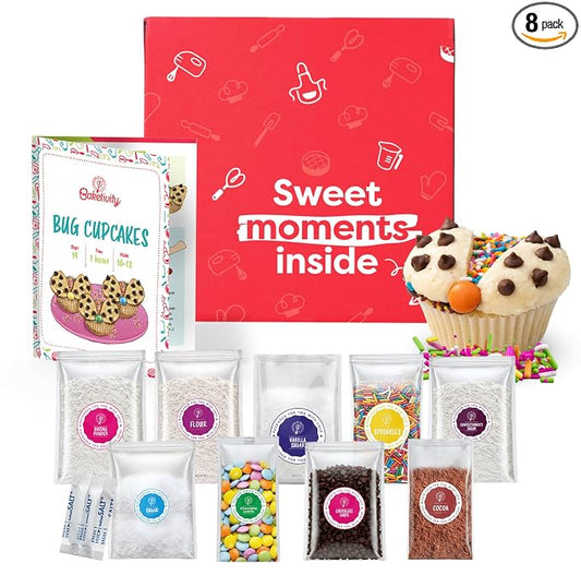 Baketivity Bug Cupcakes Kids Baking Kit with Pre-Measured Ingredients | Bake Delicious Bug Cupcakes DIY Activity Kit Includes Decorating Supplies, Easy Recipe, Great Gift for Boys & Girls Ages 6–12