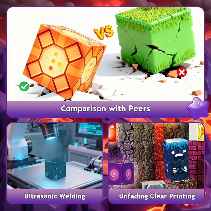 Magnetic Building Blocks STEM Toy Magnet Cubes for Kids 4-12 | Magnetic Cubes, 0.8 inches Building Blocks, Christmas Birthday Gifts for Kids Boys Girls Inferno Adventure-200pcs