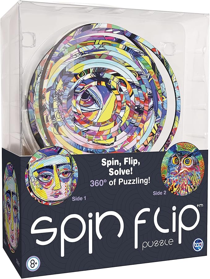 Spin Flip Puzzle - Abstract - Spin it, Flip it, Solve it! for Those who Love Brain teasers! Adult Fidget Toy. Great Gift for Mom, Dad, Teens, Men and Women