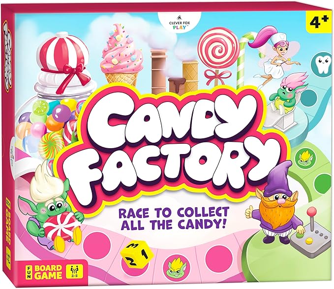 Candy Factory Board Game for Kids 4-6 Year Old & Family, No Reading Needed | Fun beginner-friendly adventure in the land of candy, candy-themed educational toy for family game night & classroom