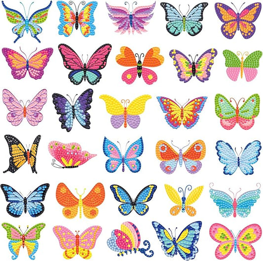Labeol Diamond Art Kits for Kids Boys and Girls Ages 6-8-10-12 Easy to DIY Creative Diamond Art Sticker Craft by Numbers Kits for Kids and Adult Beginners (Butterfly)