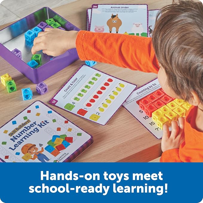 Learning Resources Skillbuilders Numbers Learning Kit | Math Manipulatives, Linking Cubes, Homeschool Supplies, Preschool Classroom Must Haves, Toddler Activities