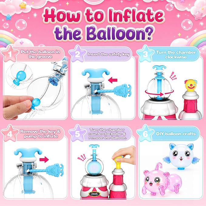 Innofans DIY Balloon Craft Kit with Sticker Decorated Balloons Toy for Kids, Craft Kit for Kids 4-8, Arts & Crafts Girls Toys, DIY Creative Activity, Christmas Birthday Gifts for Girls Boys Ages 3+
