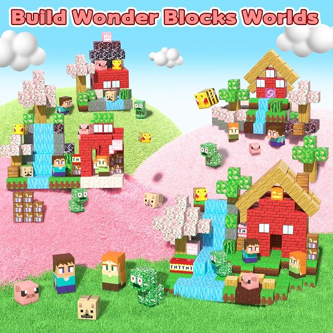 Magnetic Blocks, 208PCS Toys Building Cube Birthday Gifts for Kids | Magnetic Cubes, 0.8 inches Building Blocks, STEM Construction Toys Christmas Birthday Gifts for Kids Boys Girls