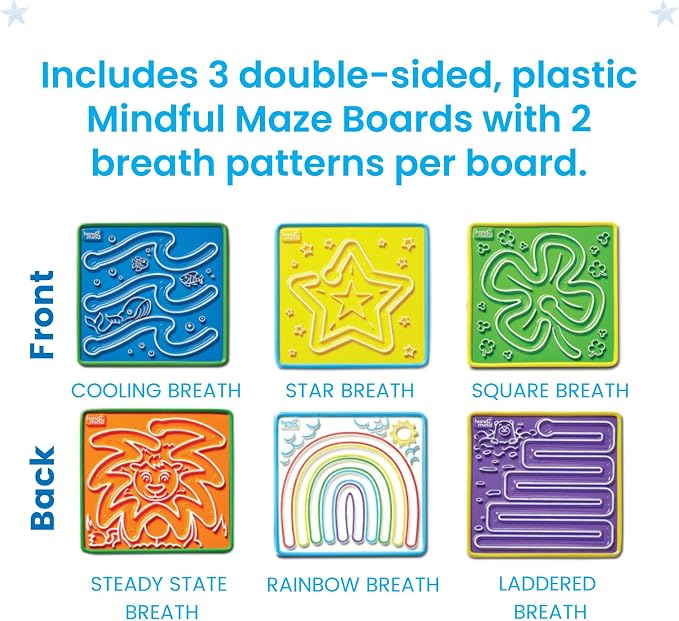 hand2mind Mindful Maze Boards, Tactile Sensory Toys for Toddlers, Calm Down Corner Supplies, Mindfulness for Kids, Occupational Therapy Toys, Quiet Fidgets for Classroom, Sensory Activity Board
