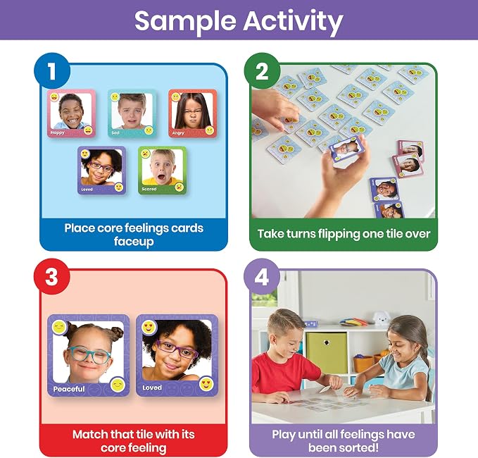 hand2mind Express Your Feelings Memory Match Game, Emotion Cards | Matching Game, Emotional Intelligence, Social Emotional Learning Activities, Social Skills Games