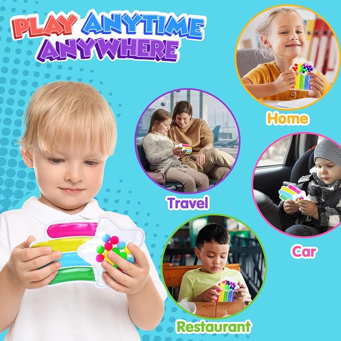 2 PCS Color Sorting Sensory Toys for Toddlers: Quiet Calming Travel Roadtrip Toys for Kids - Color Matching Game for Preschool Learning Activities - Classroom Prizes Toddlers Travel Essentials