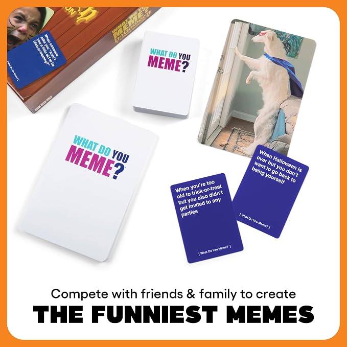 What Do You Meme? Halloween Family Edition by Relatable, A Halloween Activity Travel Pack, Party Game, Includes 30 Photo Cards and 120 Caption Cards, for Kids 8-12
