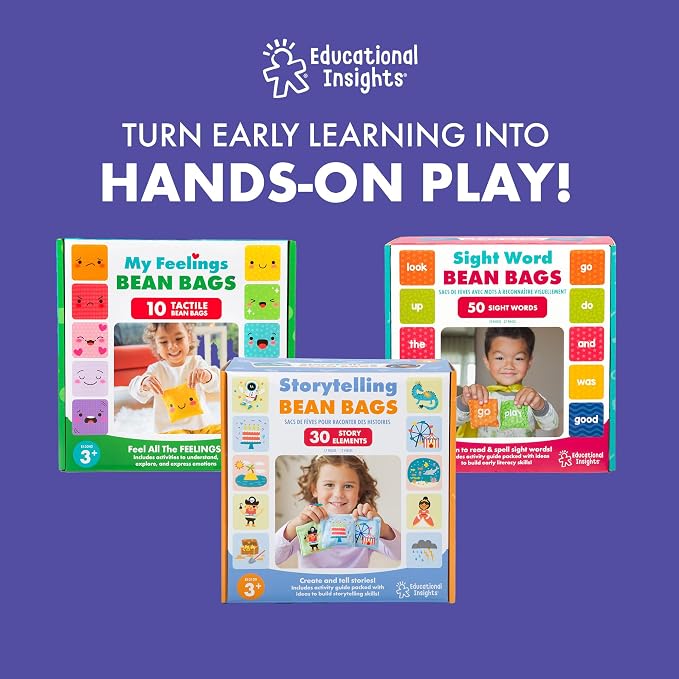 Educational Insights Dressing Skills Bean Bags - Montessori Busy Board Activites for Toddlers, Shoe Tying Practice, Occupational Therapy Toys, Teach Life Skills & Learn How To Dress for Kids Ages 4+