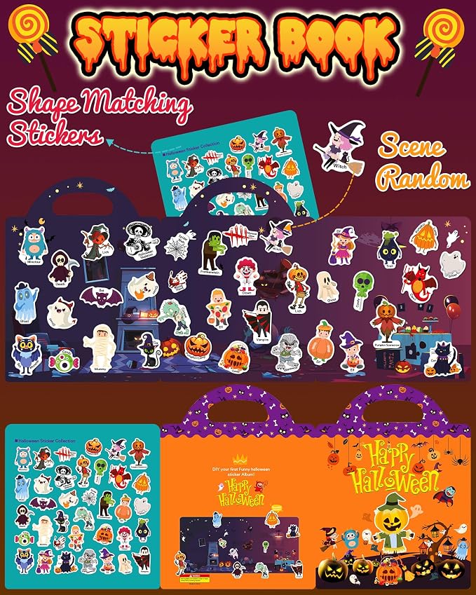 Benresive Reusable Sticker Book for Toddlers, Stickers for Kids, Travel Toy | Toddler Toys, Boys Girls Birthday Gifts, Airplane & Road Trip Essentials Kids, No Mess Waterproof Toddler Crafts Activities