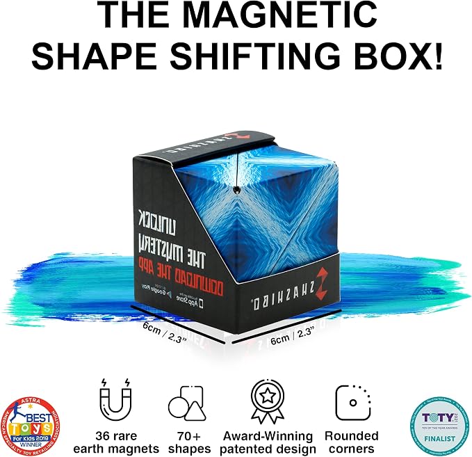 Shashibo DODECA Magnetic Puzzle Cube, Stress Relief Fidget Toy | 100+ Possible Shapes, Sensory Fidget Toy For Adults & Kids, Fun Shape Shifting Puzzle Box For All Ages