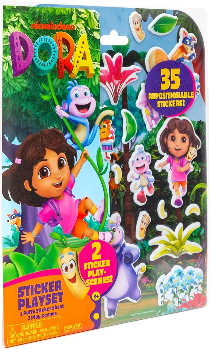 Horizon Group USA Puffy Sticker Playset for Kids, Dora