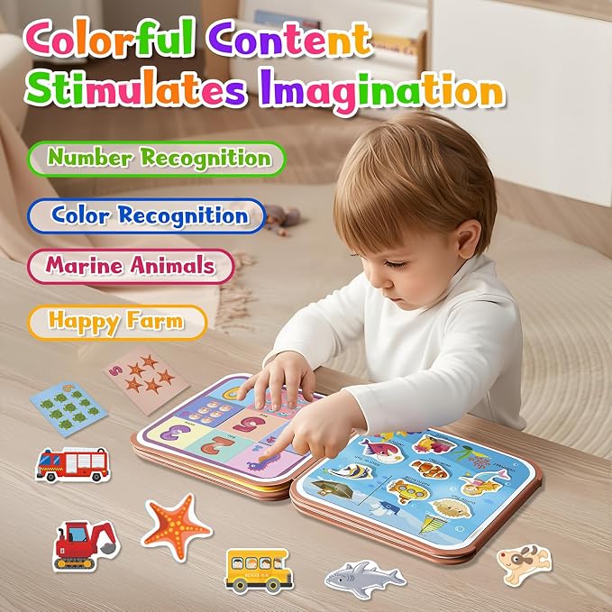 Bresdim Reusable Water Coloring Book for Toddlers Kids 3-5 | No Mess Water Painting Book with Water Pen,Quiet Activity Busy Books,Travel Toy Early Learning Gift for Boys Girls,24Pages