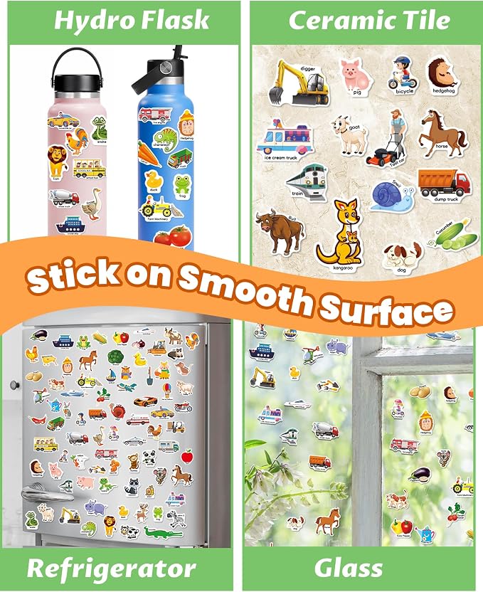 Walenced Reusable Sticker Book for Toddlers, Stickers for Kids, Toddler Toy | Toddler Craft Activities, Toddler Travel Toys, Boy Girl Birthday Gifts, Airplane Travel & Road Trip Essentials Kids