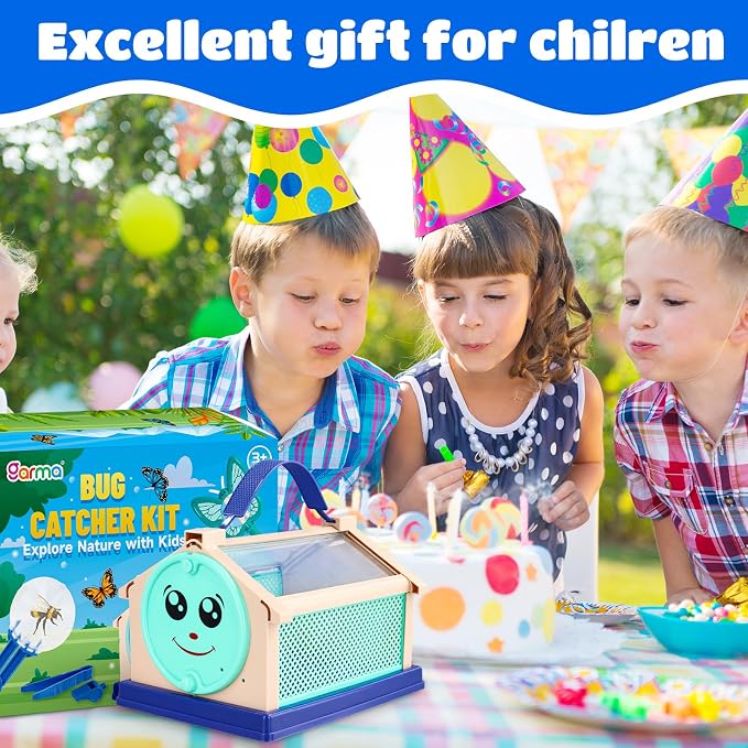 Garma Bug Catcher Kit for Kids, Outdoor Explorer Kit for Toddler with Insect Collection Box Bug Catching Tools and Magnifying Glass Spring Insect Catching Kit Summer Nature Toys Birthday Gifts