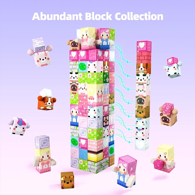 GobiDex 100PCS Magnetic Blocks Kid Building Toys for 3+ Years Old Girls | STEM Sensory Toys, Toddler Magnet Construction Gits, Princess Pink Castle Game, Creative Classroom Must Have Playsets